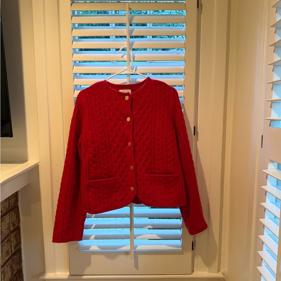 Abercrombie & Fitch Sweaters - Abercrombie & Fitch Red Cable Knit Cardigan